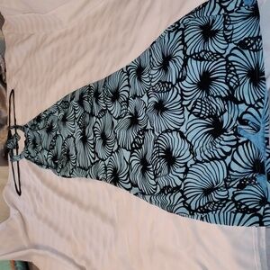 Fashion Nova Hayley Floral Maxi Halter Dress - Blue, Size: S